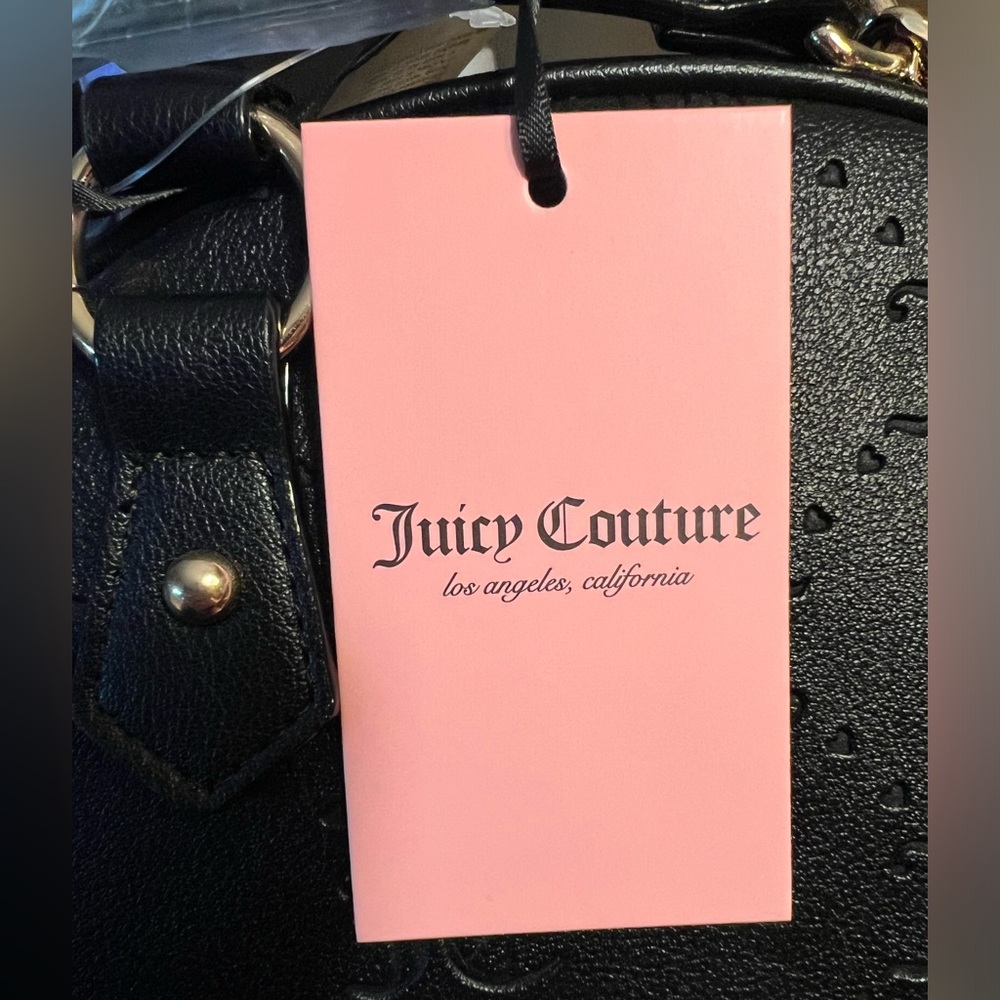 Juicy Couture NWT Black Licorice Semi-Charmed Embossed Satchel Bag Purse (P017) - Picture 8 of 10